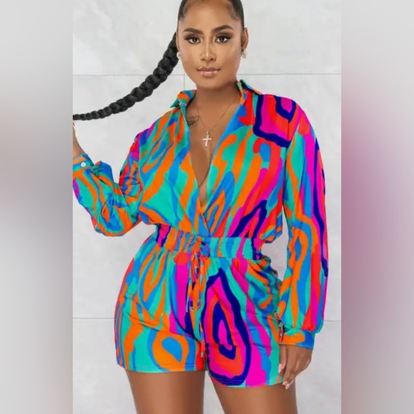 Multi Colored Romper - Picture 1 of 2